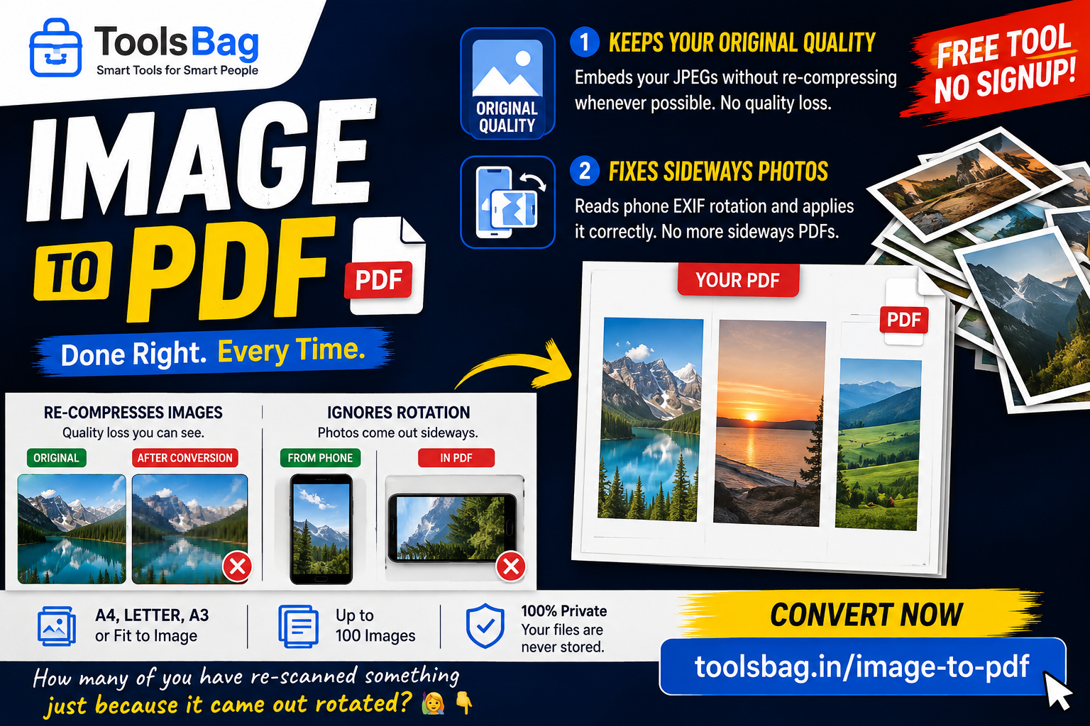 Image to PDF Converter Online — Zero Quality Loss, Free
