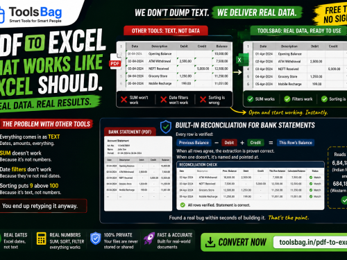 PDF to Excel Converter — Bank Statement to XLSX, Free