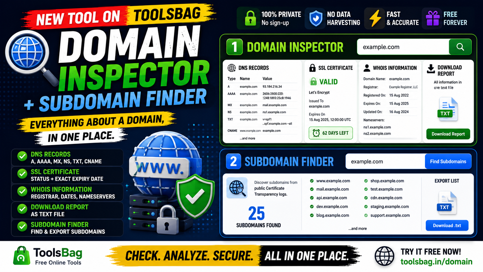 Subdomain Finder — Free Subdomain Lookup Tool