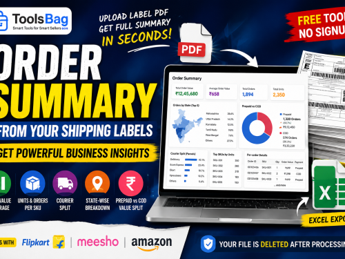 Order Summary from Shipping Labels — Value, SKU, Courier & State | ToolsBag