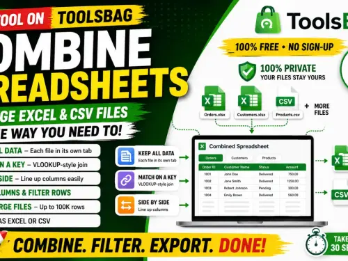 Merge Excel & CSV Files Online — Free VLOOKUP Alternative